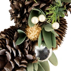 Silver And Green Mixed Foliage And Pinecone Christmas Wreath, 13.5-Inch, Unlit -Best Christmas Store northlight sh94264 3 48674.1667568763