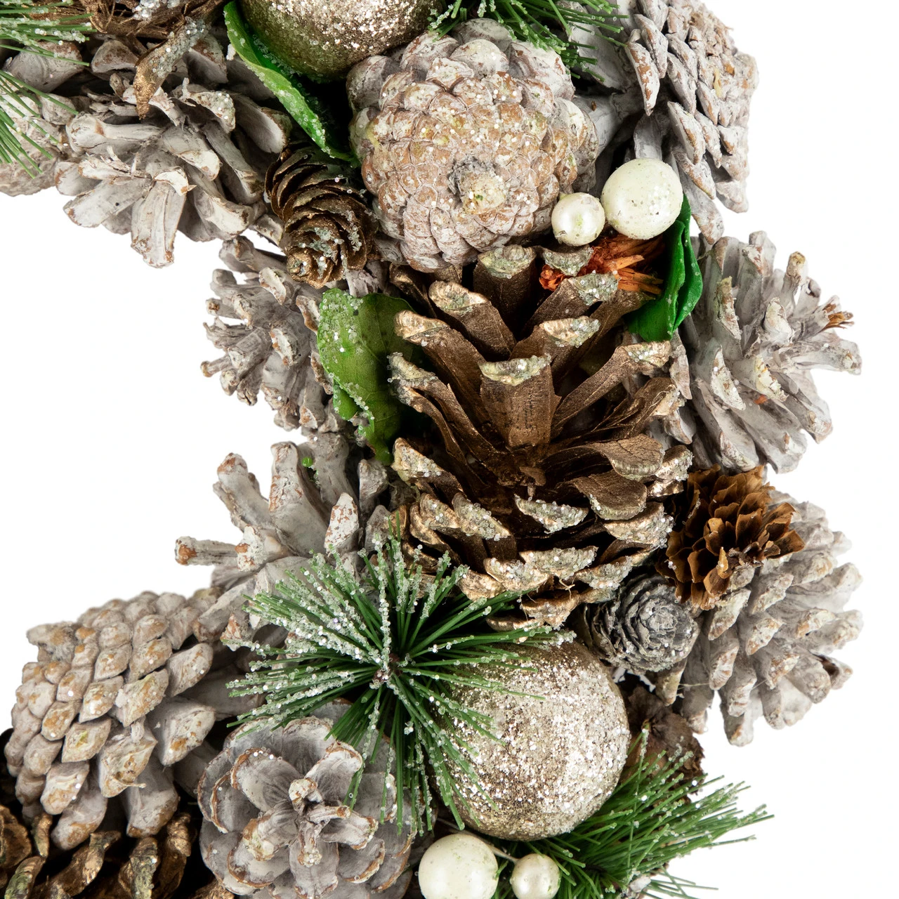 Green Pine Needle And Pinecone Artificial Christmas Wreath, 13.5-Inch, Unlit 2 Green Pine Needle And Pinecone Artificial Christmas Wreath, 13.5-Inch, Unlit - Image 2