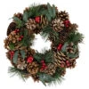 Green Mixed Foliage And Apple Artificial Christmas Wreath, 13.75-Inch, Unlit