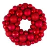 Red Hot 3-Finish Shatterproof Ball Christmas Wreath - 13-Inch, Unlit