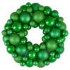 Green 3-Finish Shatterproof Ball Christmas Wreath - 13-Inch, Unlit