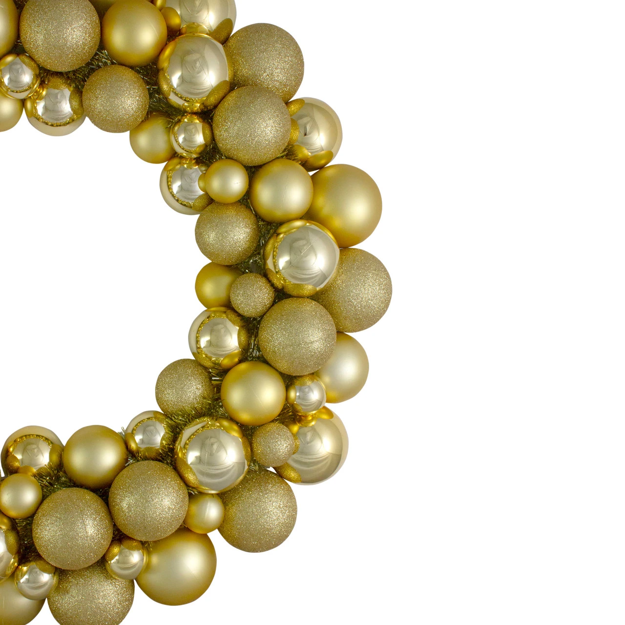 Vegas Gold 3-Finish Shatterproof Ball Christmas Wreath - 24-Inch, Unlit 3 Vegas Gold 3-Finish Shatterproof Ball Christmas Wreath - 24-Inch, Unlit - Image 3