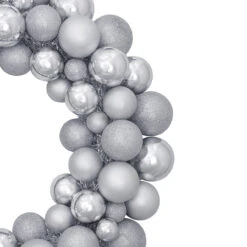 Silver Splendor 3-Finish Shatterproof Ball Christmas Wreath24" - Unlit 5 Silver Splendor 3-Finish Shatterproof Ball Christmas Wreath24" - Unlit -Best Christmas Store northlight sm91057 3 updated 68879.1667490827