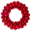 Red Hot 3-Finish Shatterproof Ball Christmas Wreath, 24-Inch