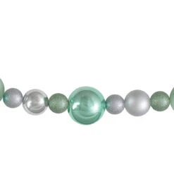 6' Silver And Seafoam Green 3-Finish Shatterproof Ball Christmas Garland -Best Christmas Store northlight sm91071 2 57627.1667576272