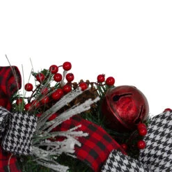Plaid And Houndstooth And Red Berries Artificial Christmas Wreath - 24-Inch, Unlit -Best Christmas Store northlight sm91191 2 96760.1667657229
