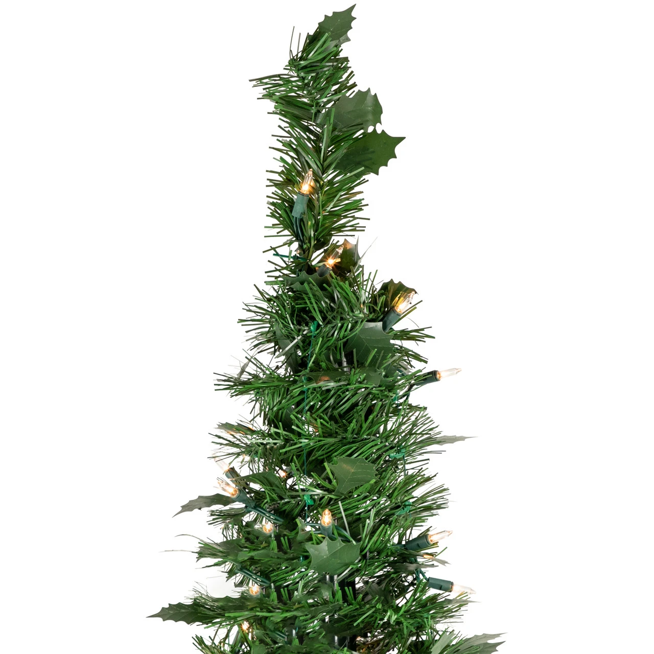 4' Pre-Lit Green Tinsel Pop-Up Artificial Christmas Tree, Clear Lights 5 4' Pre-Lit Green Tinsel Pop-Up Artificial Christmas Tree, Clear Lights - Image 5