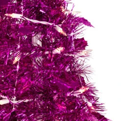 4' Pre-Lit Pink Tinsel Pop-Up Artificial Christmas Tree, Clear Lights -Best Christmas Store northlight sm92150 2 84205.1667535848