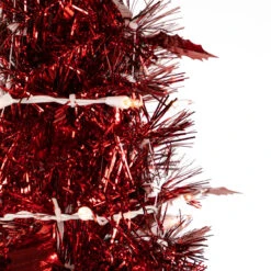 6' Pre-Lit Red Tinsel Pop-Up Artificial Christmas Tree - Clear Lights -Best Christmas Store northlight sm92154 2 21990.1667663013
