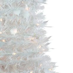 4' Pre-Lit White Tinsel Pop-Up Artificial Christmas Tree, Clear Lights -Best Christmas Store northlight sm92159 2 94712.1667530298