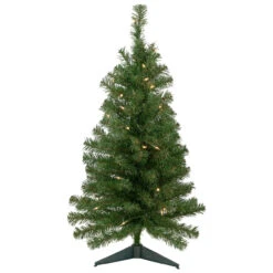 3' Pre-Lit Oakridge Noble Fir Artificial Christmas Tree, Clear Lights