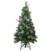4' Pre-Lit Frosted Carolina Berry Spruce Artificial Christmas Tree, Clear Lights