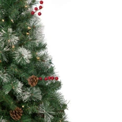 4' Pre-Lit Frosted Carolina Berry Spruce Artificial Christmas Tree, Clear Lights -Best Christmas Store northlight sm92899 2 83146.1667530188