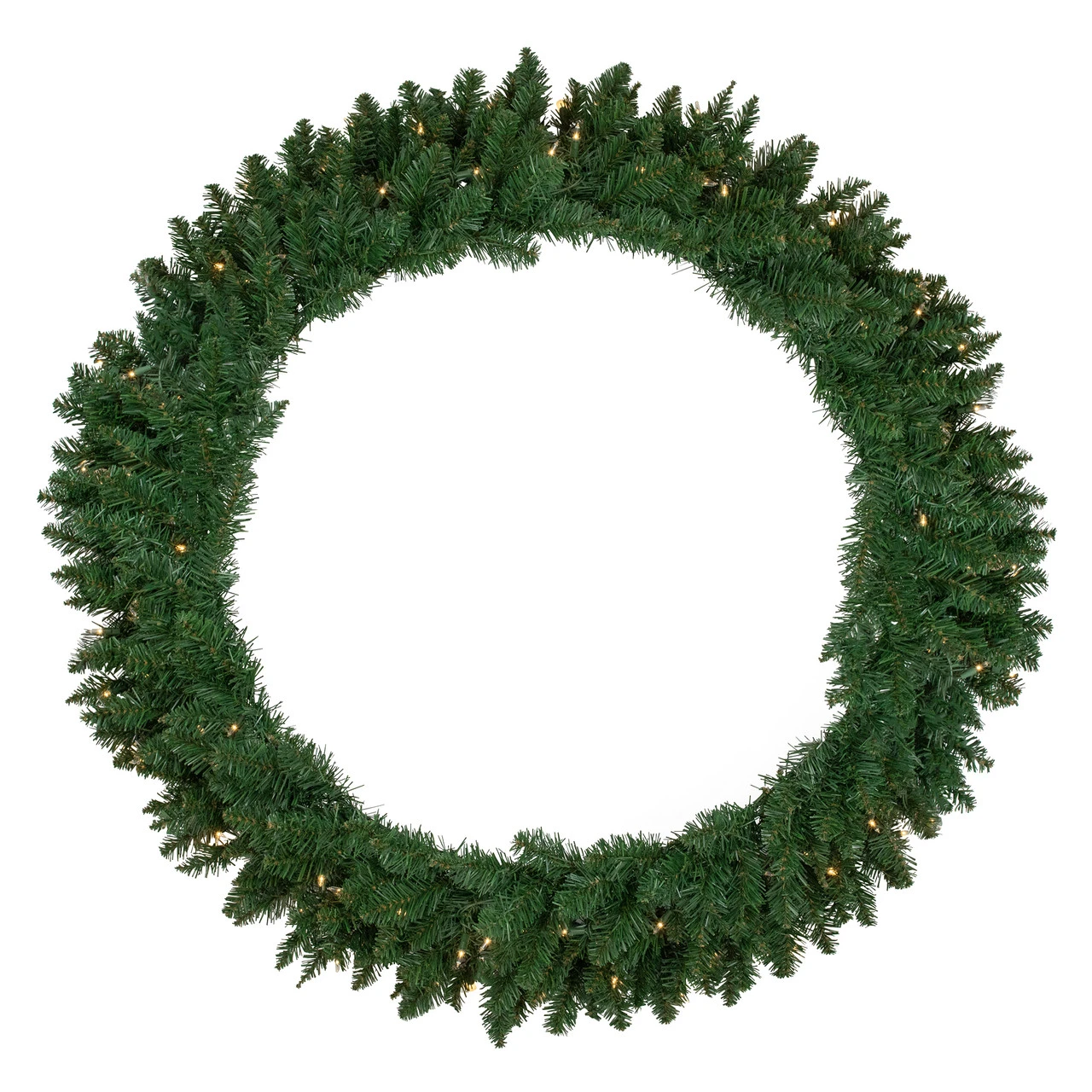 Pre-Lit Everett Pine Artificial Christmas Wreath, 48-Inch, Clear Lights 1 Pre-Lit Everett Pine Artificial Christmas Wreath, 48-Inch, Clear Lights