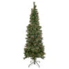 7' Pre-Lit Yorkshire Pine Pencil Artificial Christmas Tree, Clear Lights