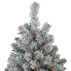 6.5' Pre-Lit Flocked Madison Pine Artificial Christmas Tree, Multi Lights -Best Christmas Store northlight sm92930 3 25371.1667487926