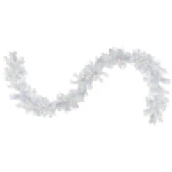 9' X 10" Pre-Lit Vermont White Pine Artificial Christmas Garland, Clear Lights