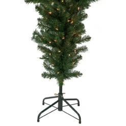 7.5' Pre-Lit Green Upside Down Spruce Artificial Christmas Tree, Clear Lights -Best Christmas Store northlight sm92974 3 06672.1667530212