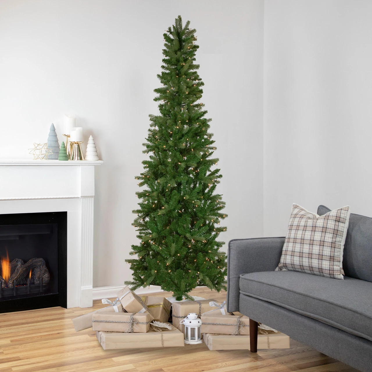 7.5' Pre-Lit Wicklow Noble Fir Artificial Christmas Tree, Clear Lights 2 7.5' Pre-Lit Wicklow Noble Fir Artificial Christmas Tree, Clear Lights - Image 2