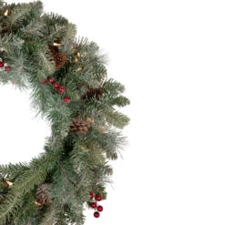 Pre-Lit Snowy Waterloo Pine Artificial Christmas Wreath - 24-Inch, Clear Lights -Best Christmas Store northlight sm92999 updated 2 47242.1667530149