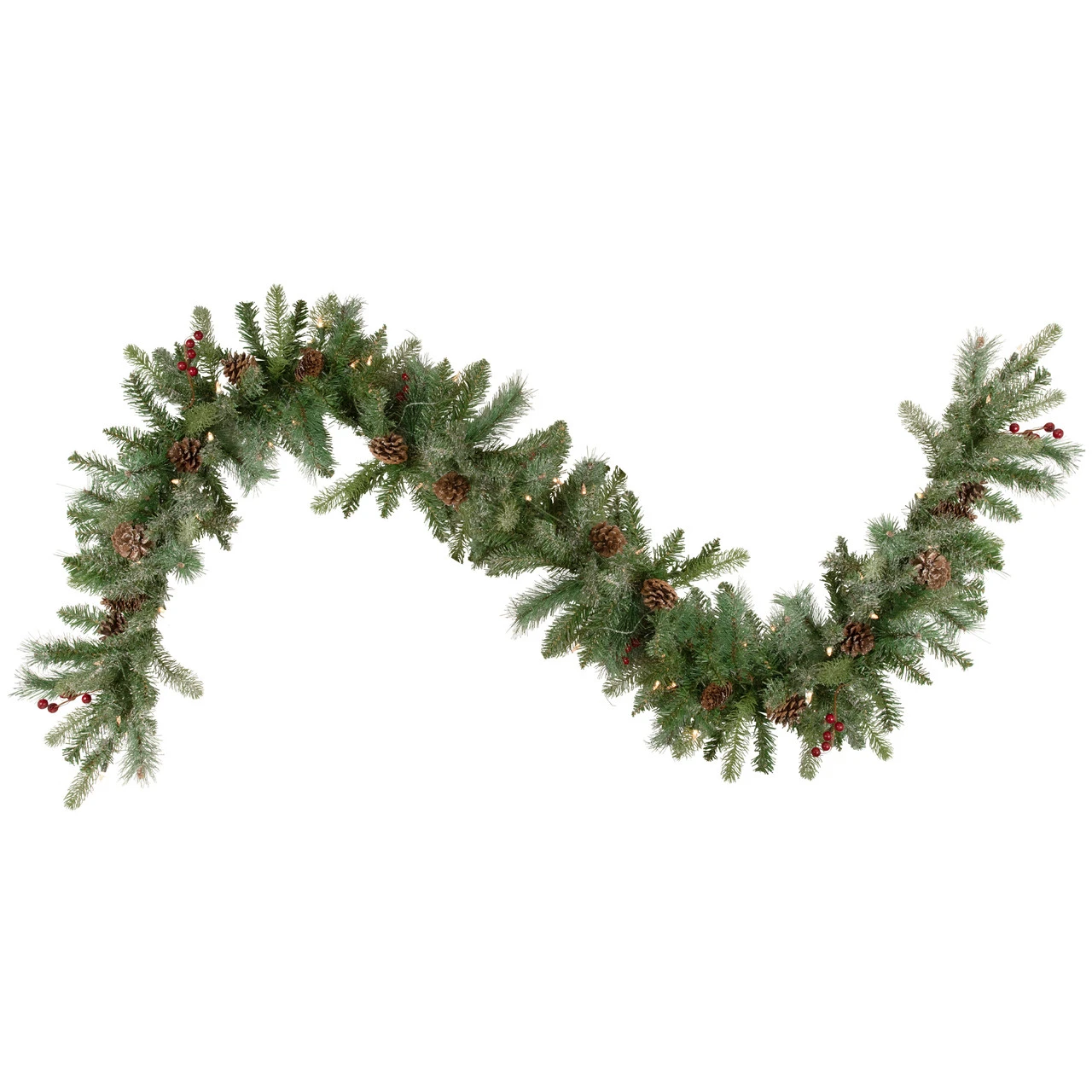 9' X 12 Pre-Lit Snowy Waterloo Pine Artificial Christmas Garland - Clear Lights 1 9' X 12 Pre-Lit Snowy Waterloo Pine Artificial Christmas Garland - Clear Lights