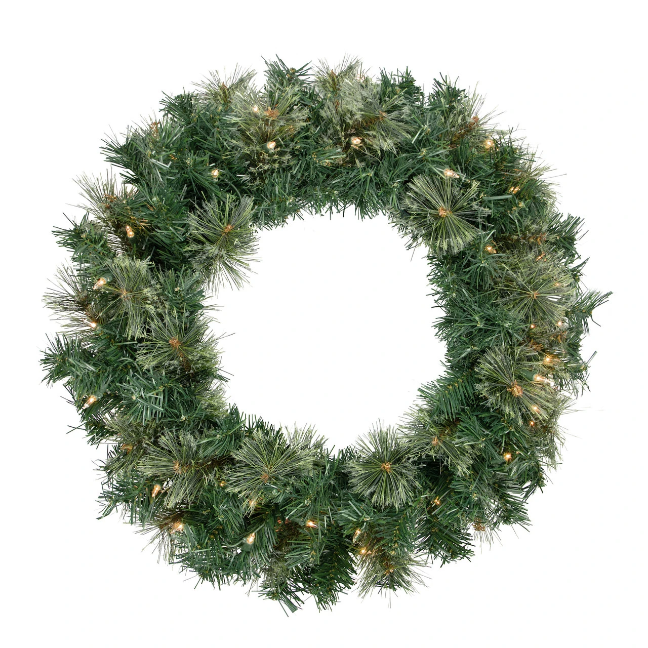 Pre-Lit Oregon Cashmere Pine Artificial Christmas Wreath, 24-Inch, Clear Lights 1 Pre-Lit Oregon Cashmere Pine Artificial Christmas Wreath, 24-Inch, Clear Lights
