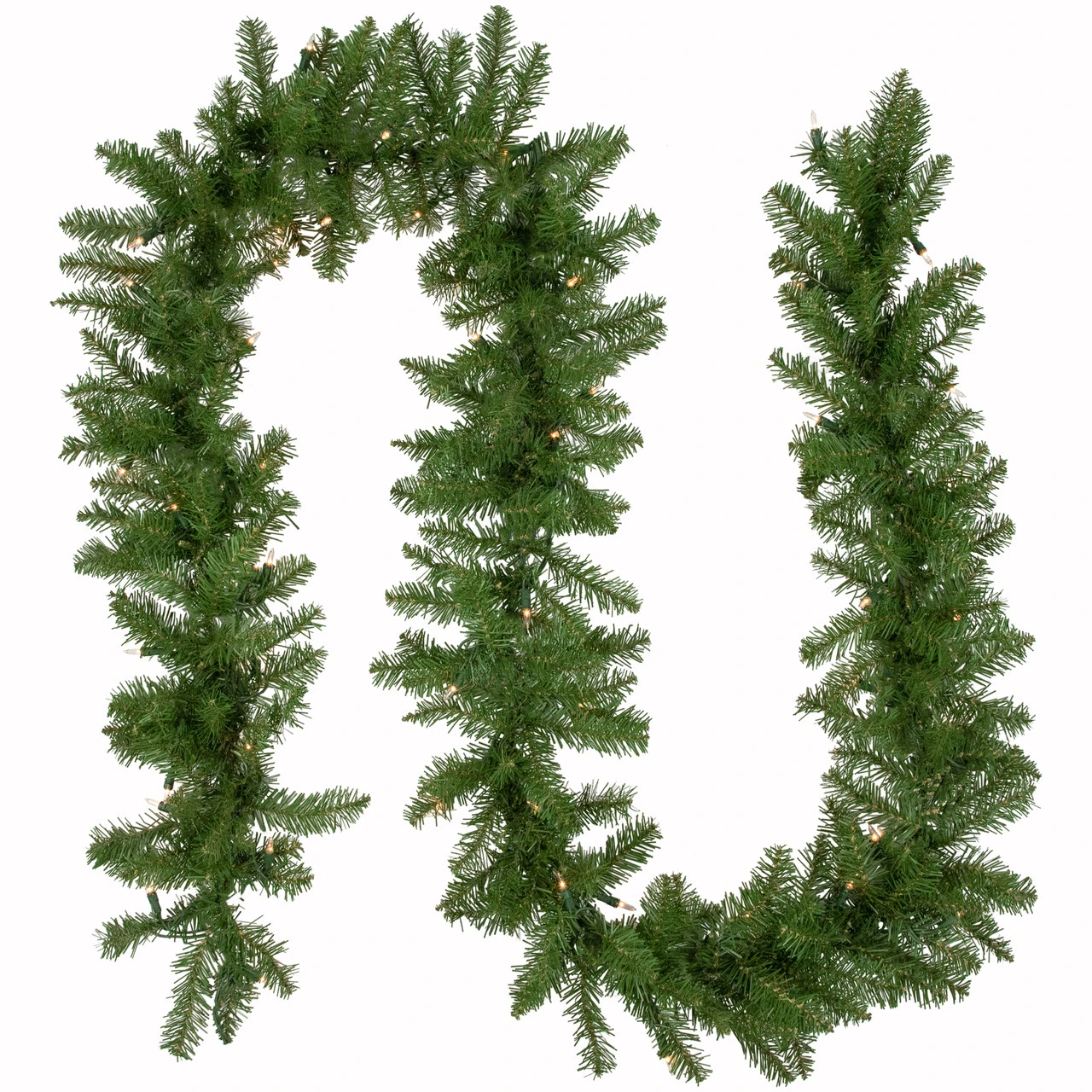 9' X 10" Pre-Lit Rockwood Pine Artificial Christmas Garland, Clear Lights 1 9' X 10" Pre-Lit Rockwood Pine Artificial Christmas Garland, Clear Lights