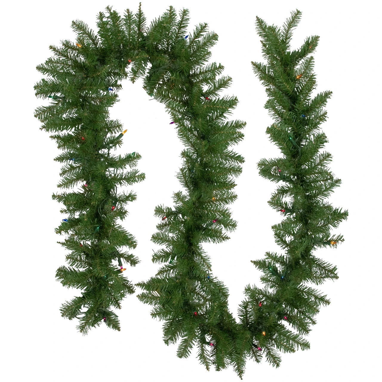 9' X 10 Pre-Lit Rockwood Pine Artificial Christmas Garland, Multi Lights 1 9' X 10 Pre-Lit Rockwood Pine Artificial Christmas Garland, Multi Lights