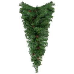 42" Black River Pine Artificial Christmas Teardrop Swag With Pine Cones, Unlit