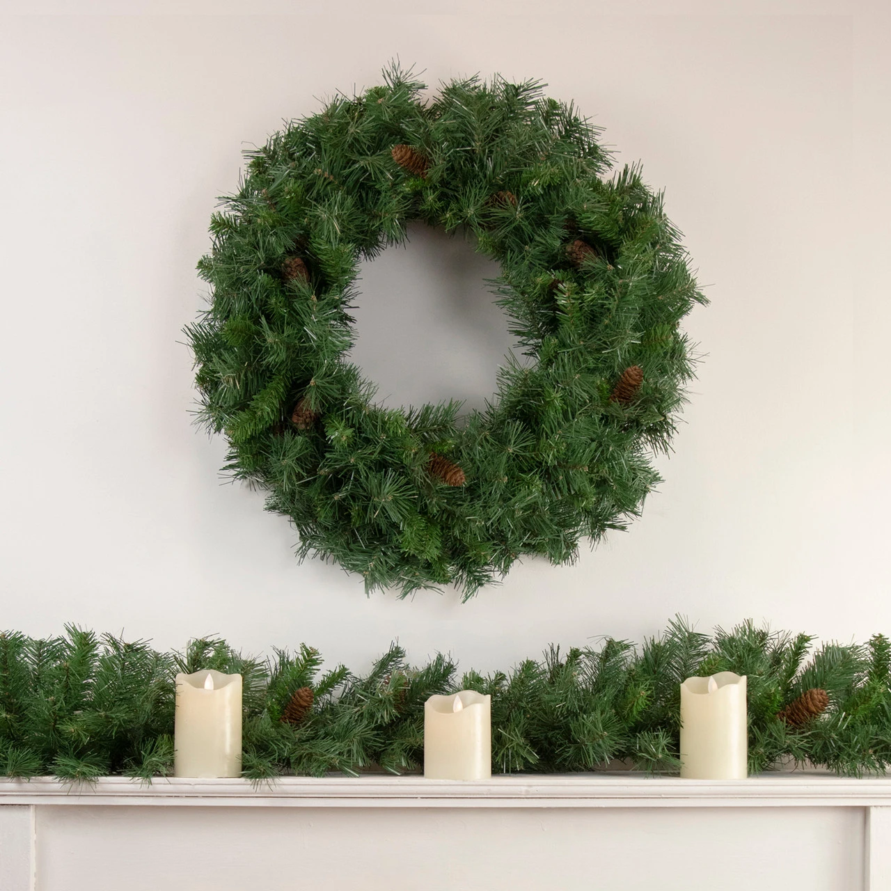 Black River Pine Artificial Christmas Wreath, 24-Inch, Unlit 2 Black River Pine Artificial Christmas Wreath, 24-Inch, Unlit - Image 2