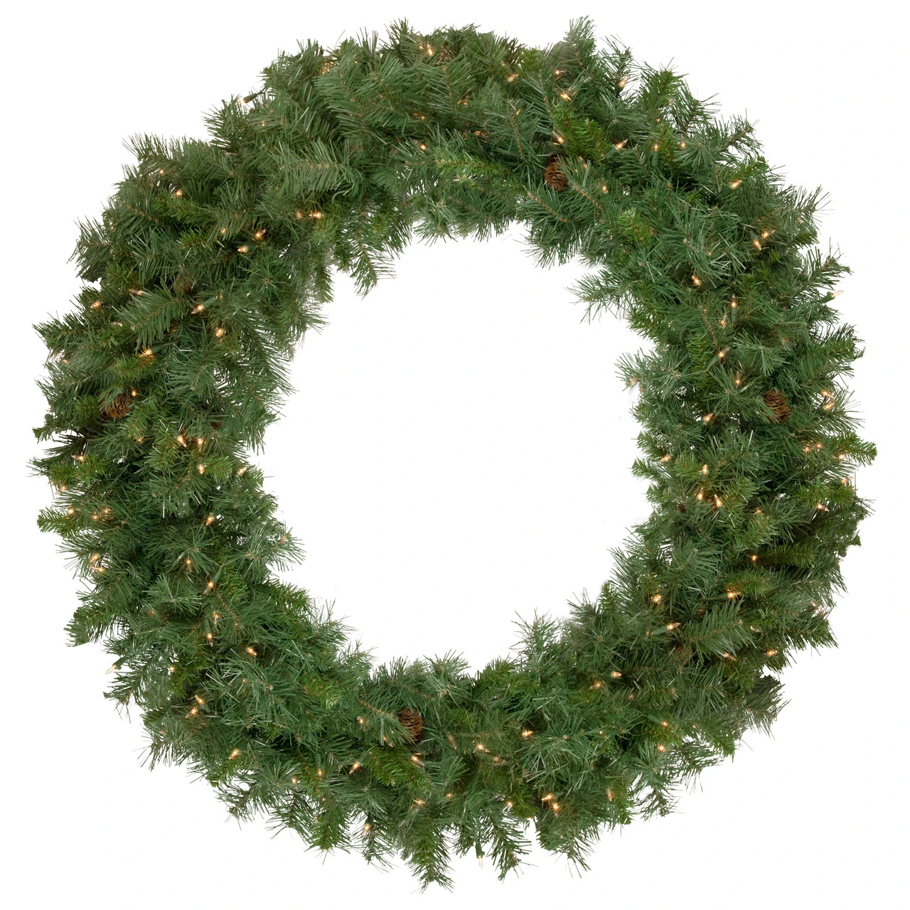 Pre-Lit Black River Pine Artificial Christmas Wreath, 48-Inch, Clear Lights 1 Pre-Lit Black River Pine Artificial Christmas Wreath, 48-Inch, Clear Lights