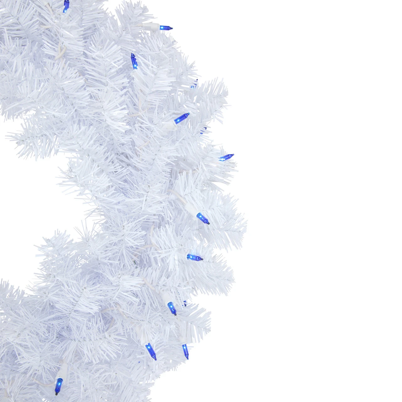 Pre-Lit Woodbury White Pine Artificial Christmas Wreath, 24-Inch, Blue Lights 4 Pre-Lit Woodbury White Pine Artificial Christmas Wreath, 24-Inch, Blue Lights - Image 4