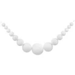 6' White Shiny And Matte Shatterproof Ball Christmas Swag