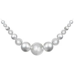 6' Silver Shiny And Matte Shatterproof Ball Christmas Swag