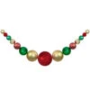 6' Red, Gold And Green Shiny And Matte Shatterproof Ball Christmas Swag