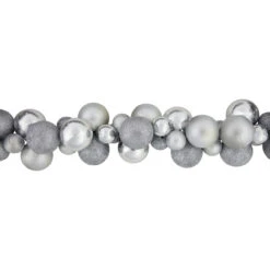6' Silver Shatterproof Ball 3-Finish Christmas Garland -Best Christmas Store northlight sm93788 02 41168.1687801155
