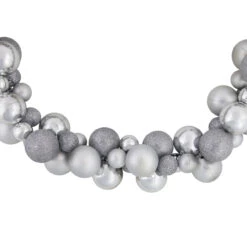 6' Silver Shatterproof Ball 3-Finish Christmas Garland -Best Christmas Store northlight sm93788 03 28703.1687801155