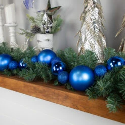 6' Blue Shatterproof Ball 3-Finish Christmas Garland -Best Christmas Store northlight sm93812 styled 2 95863.1687801151