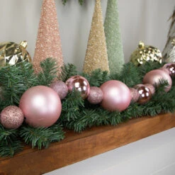 6' Pink Shatterproof Ball 3-Finish Christmas Garland -Best Christmas Store northlight sm93813 styled 2 06213.1687801151