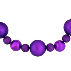 6' Purple Shatterproof Ball 3-Finish Christmas Garland -Best Christmas Store northlight sm93814 03 76399.1687801148
