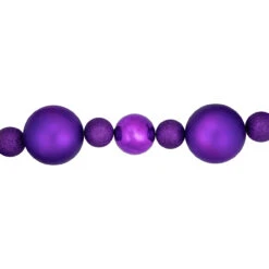 6' Purple Shatterproof Ball 3-Finish Christmas Garland -Best Christmas Store northlight sm93814 2 06866.1687801148