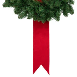 Set Of 3 Wreaths On Red Ribbon Hanging Christmas Decoration, 6.5' -Best Christmas Store northlight sm94117 3 23656.1668103779