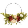 Autumn Harvest Artificial Floral Half Wreath With Fall Foliage, 21-Inch