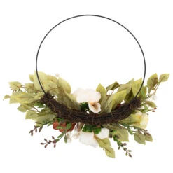 Autumn Harvest Artificial Floral Half Wreath With Fall Foliage, 21-Inch -Best Christmas Store northlight sm94122 3 71756.1667533382