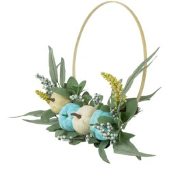 Blue Pumpkins And Foliage Thanksgiving Artificial Half Wreath, 18-Inch -Best Christmas Store northlight sm94134 3 64152.1667529846
