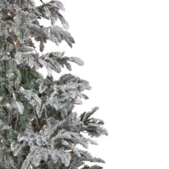 6.5' Pre-Lit Full Flocked Whistler Noble Fir Artificial Christmas Tree - Clear Lights -Best Christmas Store northlight sp15025 2new 84400.1672793048