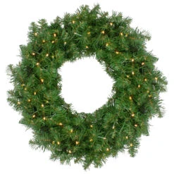 Pre-Lit Whitmire Pine Artificial Christmas Wreath - 24-Inch, Warm White LED Lights