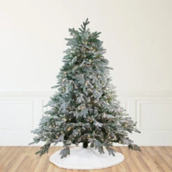 9' Pre-Lit Full Frosted Butte Fir Artificial Christmas Tree - Clear Lights