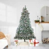 6.5' Pre-Lit Medium Flocked Winema Pine Artificial Christmas Tree - Clear Lights