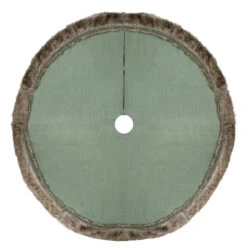48" Green Burlap Christmas Tree Skirt With Faux Fur Trim -Best Christmas Store northlight t1190677 2 sample 20552.1667576852